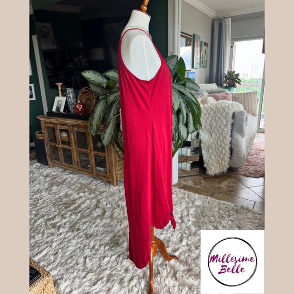 Red Sleeveless Tie Dress - Picture 4 of 8